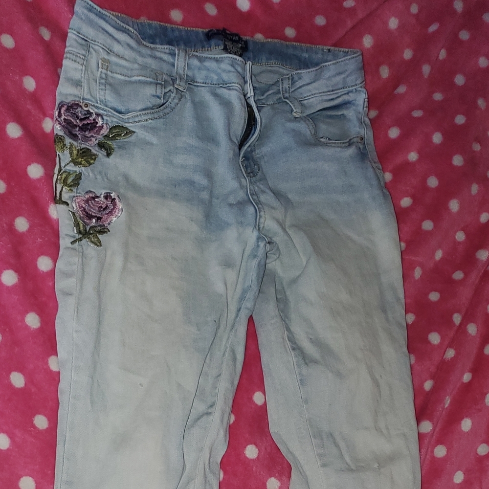 Flower Sew-in Jeans
